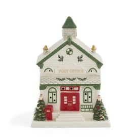 Spode Christmas Tree Village Post Office LED Figurine | Christmas Decorations | 6.5 Inch Christmas Ornaments | Christmas Décor | Made of Dolomite