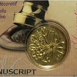 Manuscript Pen Decorative Seal Coin, 0.75", Spring Flowers, 727SPF