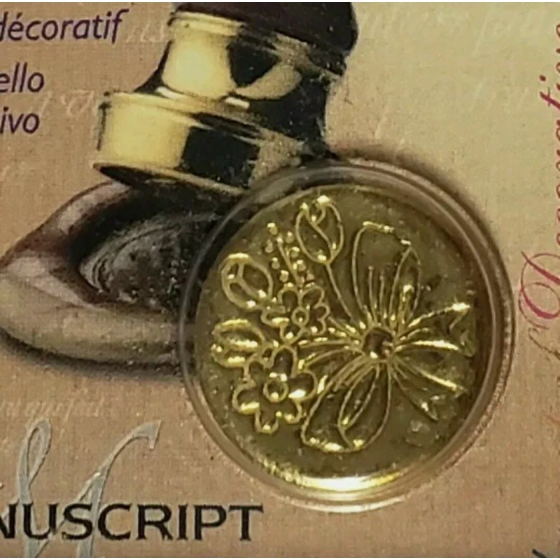Manuscript Pen Decorative Seal Coin, 0.75", Spring Flowers, 727SPF