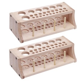 Generic 2-Pack [27 Slot] Wooden Tool Organizer Storage Station for Leather & Sewing Craf