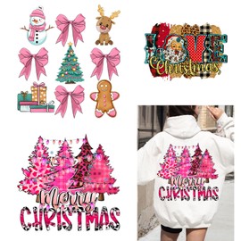 3 Sheets Christmas Tree Iron on Patches Stickers Santa Claus Heat Transfer Decals Iron on Vinyl Designs Christmas Vinyl Heat Transfer Applique Bow Elk Snowman Heat Transfer Patches for T-Shirt Design