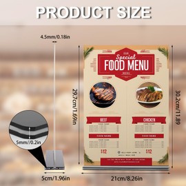 Hemiks Pack of 3 A4 Table Stands, Transparent Acrylic Stand, A4 Price Tags, Stand, Double-Sided, T-Stand, Acrylic Table Stand, A4 for Menu Card, Brochures, Advertising, Restaurant, Cafe, Office