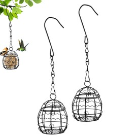 Pack of 2 bird feeders, bird feeders, fat ball holder, hanging bird feeder, wild bird feeder, wild birds for hanging, feeding station birds stand