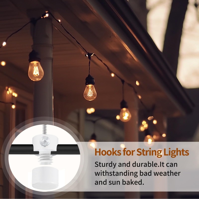 Adcssynd 3 Pack Upgrade Ceiling Hooks for Hanging Lights, White