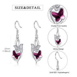 Flpruy Women's Hanging Earrings Long Hanging Infinity Earrings Silver 925 Earrings Jewellery for Women Girls, Silver