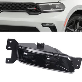 Emeland Left Passenger Side LED Fog Light Compatible for 2017-2022 Jeep Grand Cherokee 2014-2022 Dodge Durango Front Bumper Right Light With Bulbs Assembly LH 68275510AC