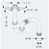 Pipe Odour Trap for Kitchen Sink, Washing Machine and Dishwasher