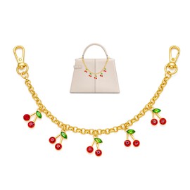 WOWORAMA Fruit Bag Pendant Chain for Women Cherry Heart Keyring Bag Extension Chain Fruit Cherry Purse Pendant Handle Chains, cherry charm, Unit size