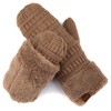 C.C Women Thick Knit Sherpa Fleece Lined Warm Winter Mittens
