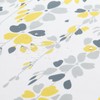 BESTRIPES Extra Long Fabric Shower Curtain, Yellow and Gray Floral