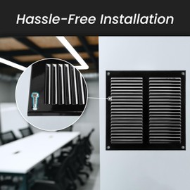 12" x 4" Inch (Outer Dimensions) Anthracite Air Vent Cover - Steel Return Air Grilles - for Ceiling and Sidewall - HVAC - with Protection Screen (300 x 100 mm)