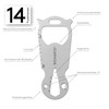 RICHARTZ Key Tool Shop Multitool Keyring 14 Practical Functions High-Quality