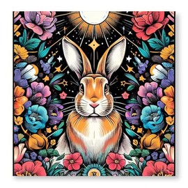CafePress Rabbit Spirit Tarot Deck Collection Photo Wall Tile, Matte Finish, 8"x8"