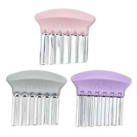 melii Stainless Steel Crinkle Cutters, 3 Pack Wavy Knives with Different Blades, Perfect for Cutting Vegetables, French Fries, Sandwiches, Fruits, Great Tool for Baby Led Weaning - Pink, Purple, Grey