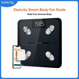 Etekcity Body Scale for Weight, Bathroom Digital Weighing Scale with BMI, Body Fat, Muscle Mass, Accurate Bluetooth Home User Health Equipment:_10.2 inch Black