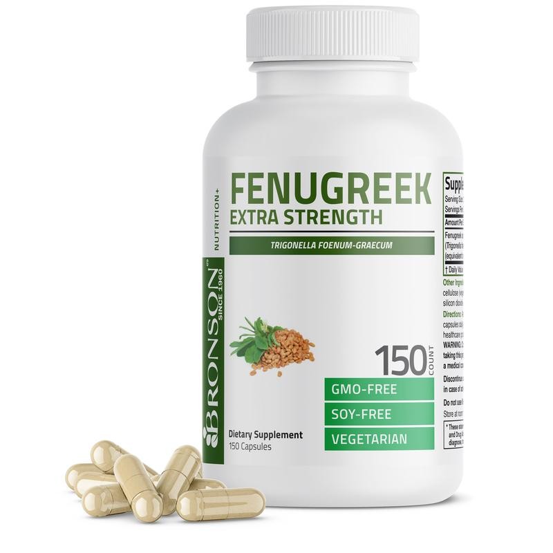 Bronson Fenugreek Extra Strength, Fenugreek Capsules, Fenugreek Supplement, Digestion Support