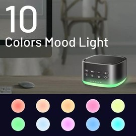 Magicteam White Noise Machine 10 Colors Lights and 25 Soothing Sounds Sleep with