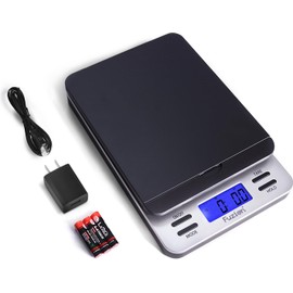 Fuzion Shipping Scale, Accurate Digital Postal Scale 86 lb/0.1 oz with Hold and Tare Function, Postage Scale for Packages and Mailing, LCD Display, Battery and AC Adapter