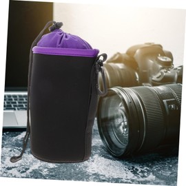 DOITOOL 4pcs Camera Lens Bag Camera Lens Pouch Camera Lens Storage Case Drawstring Lens Case Soft Lens Case Lens Pouch Lens Protector Bags Lens Protector Pouch Purple