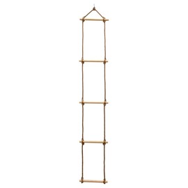 LittleTom Children's Rope Ladder 188 x 30 cm Outdoor Climbing Ladder Hanging Ladder Natural