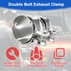 ZEJIRUI Double Bolt Exhaust Clamp 60mm 2.36in for Car Exhaust