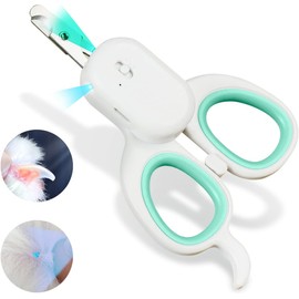 Pet Nail Clipper with LED Light, Cat Claw Trimmer with Ultra Bright LED Light for Nail Bloodline to Avoid Over Cutting, Sharp Angled Blade Grooming Tool for Dog Cat Rabbit Small Animals