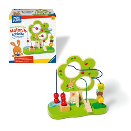 Ravensburger Ministeps 4579 Pelles Carved Motor Skills Bow, Imaginative Wooden Motor Skills Toy with 2 Wire Bows, Baby Toy from 1 Year