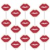 Fruidles Valentine's Red Lips Tattoo Lollipop Sucker, 2 Pounds, White