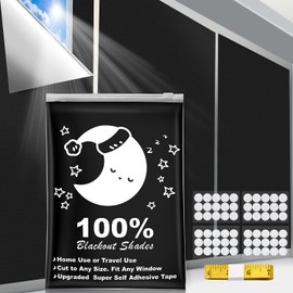 SUSNID Portable Blackout Curtains, 118" x 57", 100% Blackout, Waterproof, Reusable, Hook & Loop Tabs, Ideal for Travel, Home, Office, Bedroom