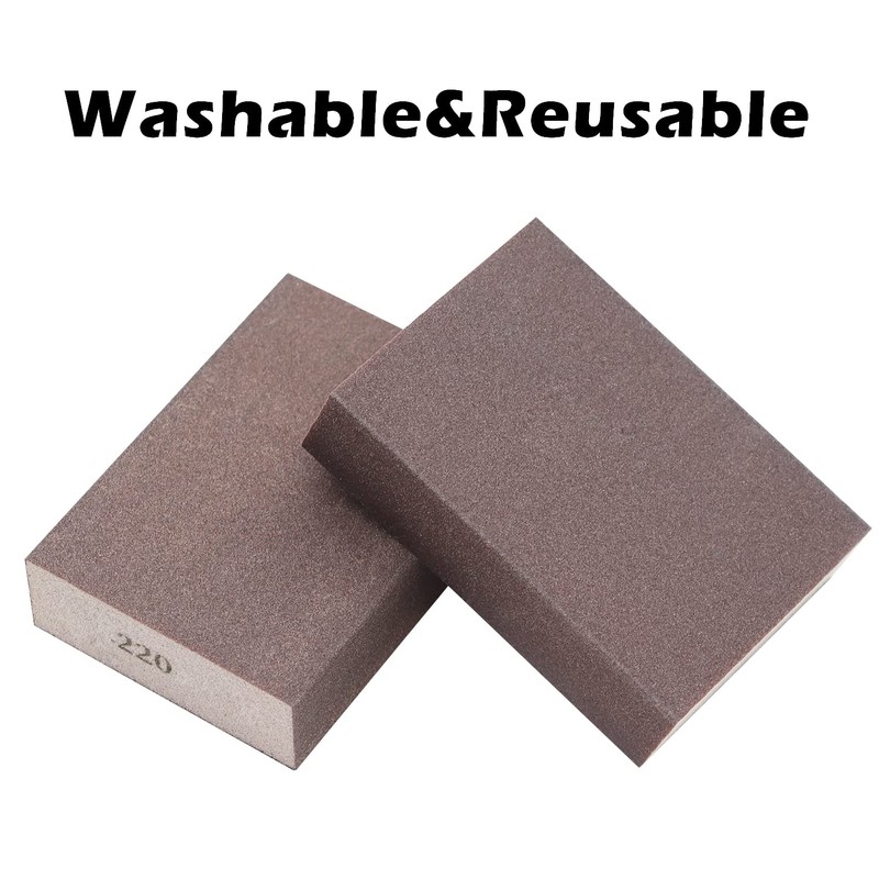 Sunxeke 6 Pack Sanding Sponge,220 Grit Drywall Sanding Blocks,Washable and