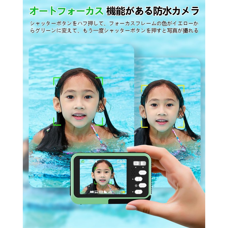 HICSHON Digital Camera, Digital Camera, 4K Underwater Camera, Waterproof Camera,
