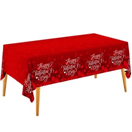 Valentine's Day Decorations : 2-Pack Waterproof, Disposable Tablecloths, 54x108, with Romantic Heart-Themed Design - Galentine's and Valentine's Day Party Supplies for Memorable Tables