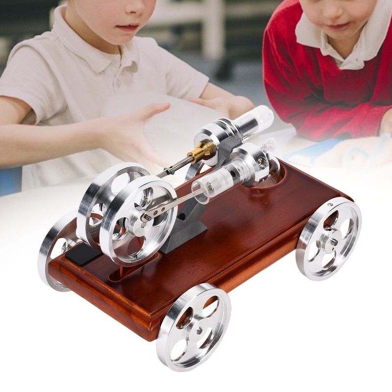 Metal Stirling Engine Model Car Toy Kit Aluminum Alloy Science