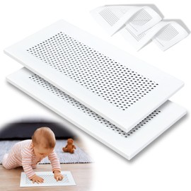 Orzbow Baby Proofing Soft Silicone Vent Cover for Home Wall/Ceiling/Floor Register of Width 5.3" to 5.9", Length 11.3" to 11.9", Child Proof Floor Air Vent Deflector Cover, Easy Install, White, 2 Pack