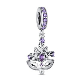 KEQ Phantom of the Opera Charms for Charm Pendant Charm Bracelet 925 Silver Phantom of the Opera Mask for Necklace Broadway Music Theatre Jewellery Pendant Silver Plated - Pendant for Bracelet, Silver