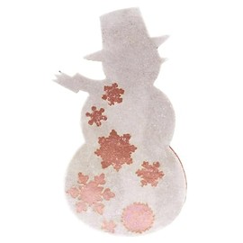 Crystal Candy Wafer-Paper Edible Christmas Snowman, Pack of 7 Rose Gold