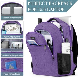 BIKROD Backpack Men and Women, School Backpack Boys Girls Teenagers, 15.6 Inch Laptop Work Daypack with USB Charging Port for Business, Hiking, Travel, Camping, School Bag