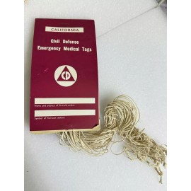 California CIVIL DEFENSE EMERGENCY MEDICAL TAG BOOKLET WWII KOREA VIETNAM