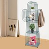ZAWAYINE 4 Tier Bookshelf Cactus Bookcase Freestanding Bookshelves Metal Storage