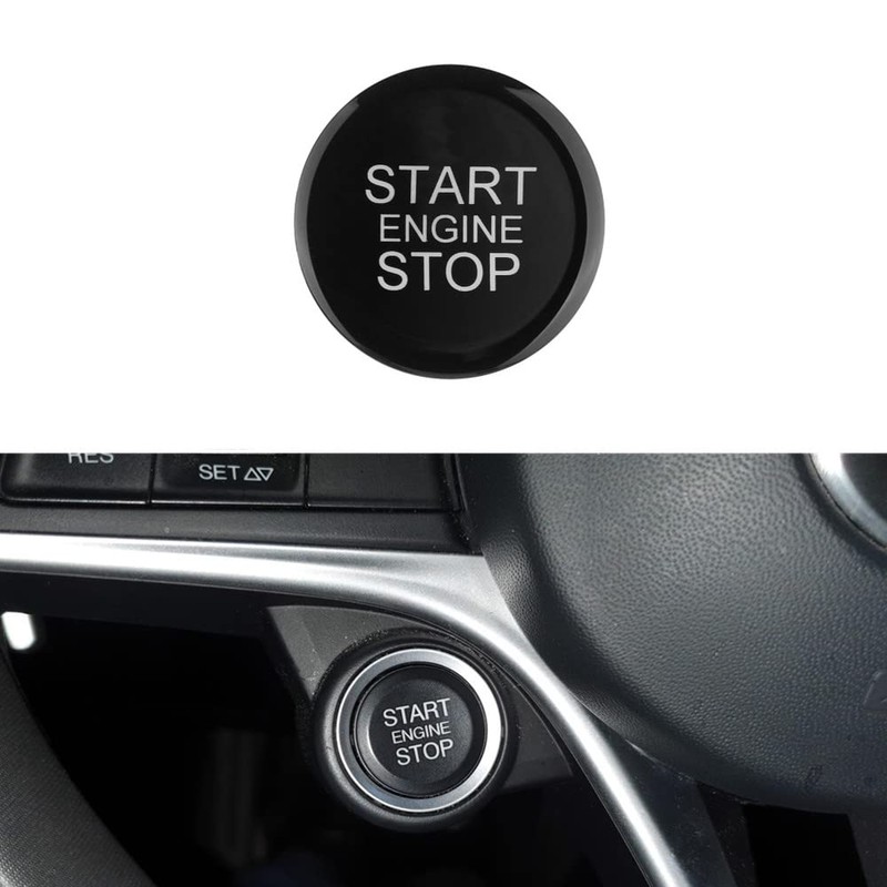 Black Engine Start Stop Push Button Cover Trim Ignition Switch