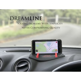 DreamLine Products Car Phone Holder Dashboard Mat - Limited Edition, for all Vehicles, Cell Phones GPS (Black/Red)