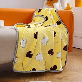 YSIMPAONK Dog Blanket for Large Dogs, Washable Puppy Blanket, Pet Throw Blanket for Cat (S(22"x14"), Pink) (Yellow, S(23.6 * 15.7) in)