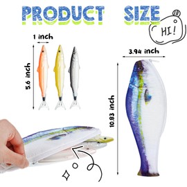 Sinmoe Fish Pencil Case Novelty Fish Pencil Case Fish Purse Funny Pen Bag with Padded Thick Foam Lining and 4 Cute Fish Pens Gifts (Vibrant, Blue), blue, Vibrant