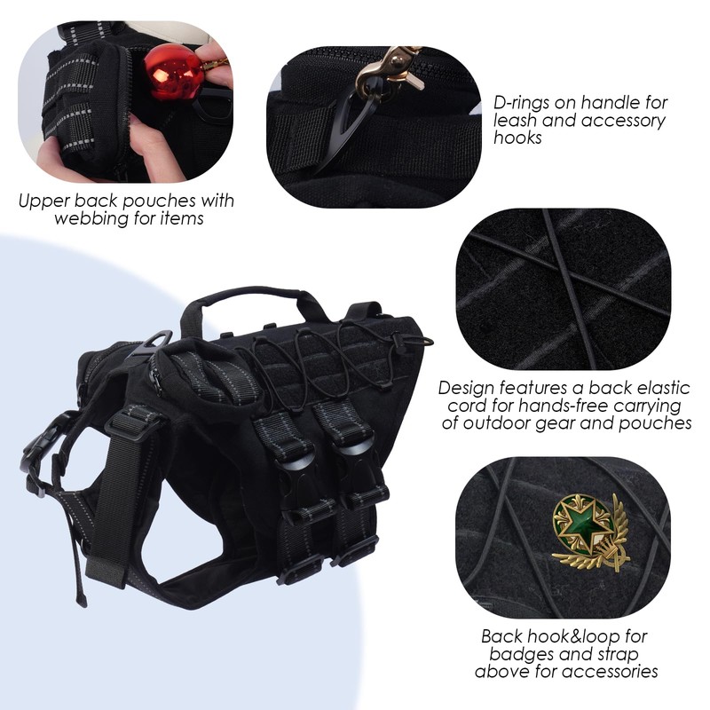 Tactical Dog Harness Medium Sized Dog, Dog Harness Service Dog,