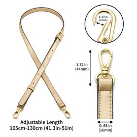 QIUTIMIY Women Microfiber Leather Adjustable Replacement Strap,Shoulder Straps For Wallet Purse Handbag,Crossbody Bag Strap(Gold-Champagne Gold)
