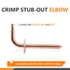 HeSun 20-Pack 1/2 Inch Barb Crimp Copper Stub Out Elbow,