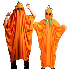 Clearstone Cosplay Halloween 2-Way Teru Pumpkin Poncho, Unisex, Orange