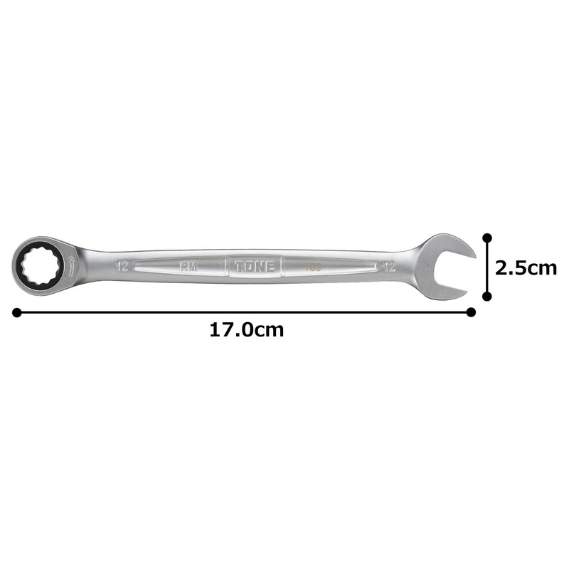 TONE Ratchet Glasses Wrench RM-12 Double Side Width 0.5 inches