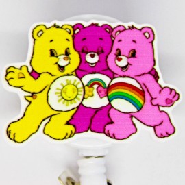 Unbranded Care Bear Badge Reel ID Holder Cheer Funshine Best Friend Classic Cartoon