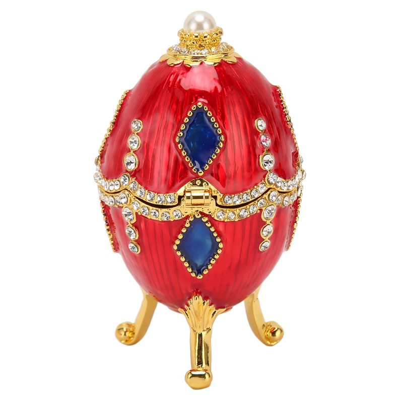 Egg Shaped Trinket Boxes Rhinestones Inlay Exquisite Jewelry Trinket Boxes